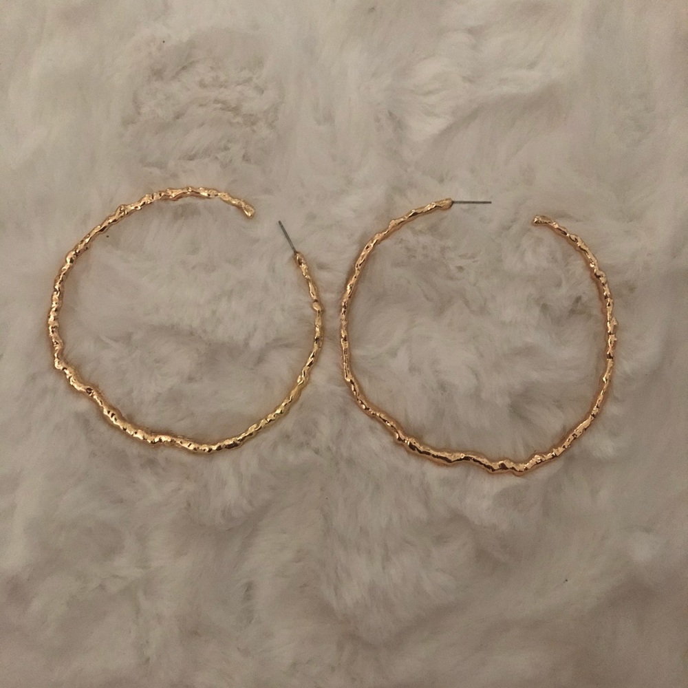 Boho gold hoop earrings
